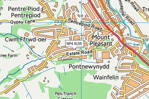 NP4 6UW map - OS VectorMap District (Ordnance Survey) NP4 6UW map - OS VectorMap District (Ordnance Survey)