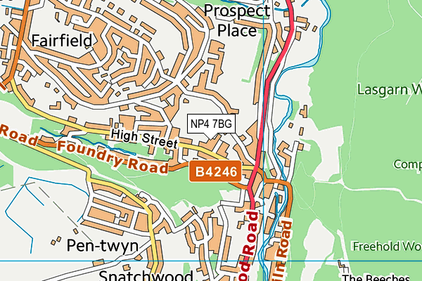 NP4 7BG map - OS VectorMap District (Ordnance Survey) NP4 7BG map - OS VectorMap District (Ordnance Survey)