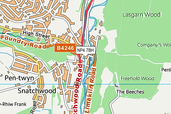 NP4 7BH map - OS VectorMap District (Ordnance Survey) NP4 7BH map - OS VectorMap District (Ordnance Survey)