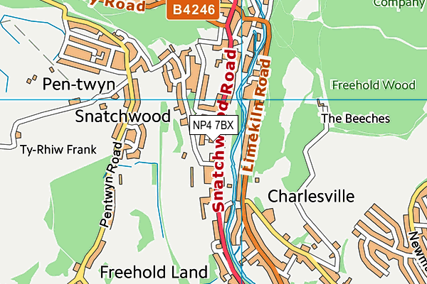 NP4 7BX map - OS VectorMap District (Ordnance Survey) NP4 7BX map - OS VectorMap District (Ordnance Survey)