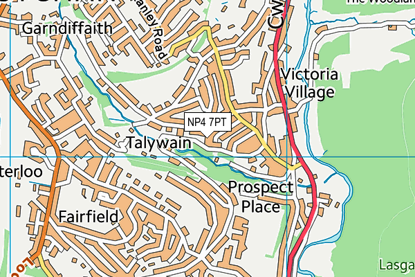 NP4 7PT map - OS VectorMap District (Ordnance Survey) NP4 7PT map - OS VectorMap District (Ordnance Survey)