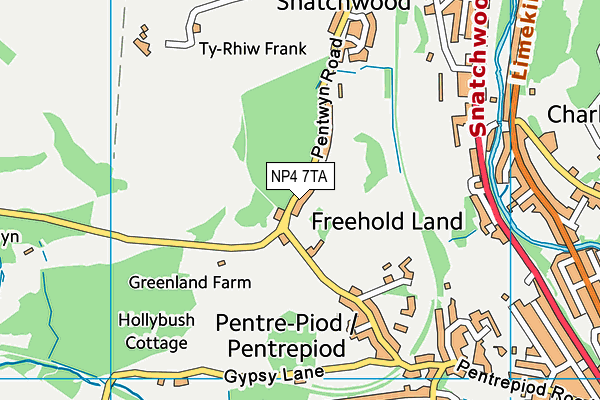 NP4 7TA map - OS VectorMap District (Ordnance Survey) NP4 7TA map - OS VectorMap District (Ordnance Survey)