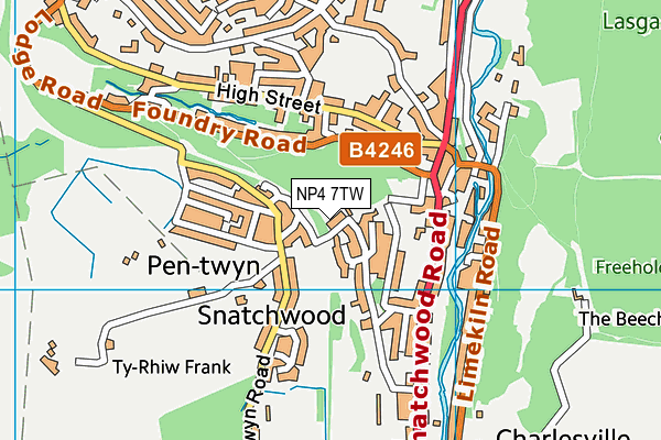 NP4 7TW map - OS VectorMap District (Ordnance Survey) NP4 7TW map - OS VectorMap District (Ordnance Survey)
