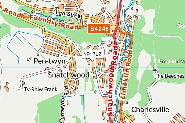 NP4 7UZ map - OS VectorMap District (Ordnance Survey) NP4 7UZ map - OS VectorMap District (Ordnance Survey)