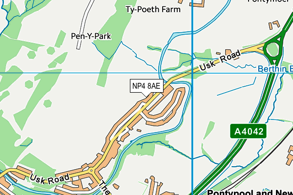 NP4 8AE map - OS VectorMap District (Ordnance Survey) NP4 8AE map - OS VectorMap District (Ordnance Survey)