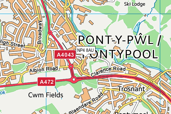 NP4 8AU map - OS VectorMap District (Ordnance Survey) NP4 8AU map - OS VectorMap District (Ordnance Survey)