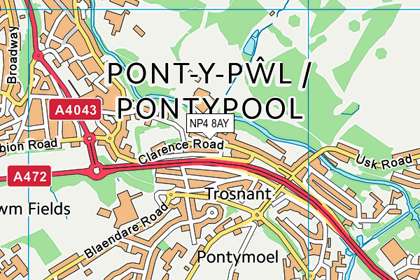 NP4 8AY map - OS VectorMap District (Ordnance Survey) NP4 8AY map - OS VectorMap District (Ordnance Survey)