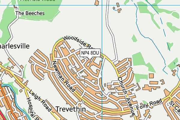 NP4 8DU map - OS VectorMap District (Ordnance Survey) NP4 8DU map - OS VectorMap District (Ordnance Survey)