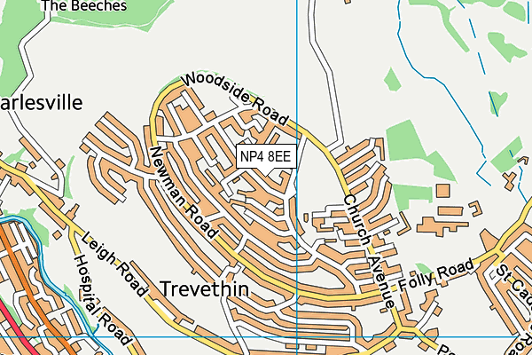 NP4 8EE map - OS VectorMap District (Ordnance Survey) NP4 8EE map - OS VectorMap District (Ordnance Survey)