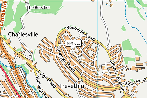 NP4 8EJ map - OS VectorMap District (Ordnance Survey) NP4 8EJ map - OS VectorMap District (Ordnance Survey)