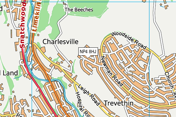 NP4 8HJ map - OS VectorMap District (Ordnance Survey) NP4 8HJ map - OS VectorMap District (Ordnance Survey)