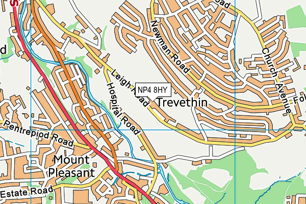 NP4 8HY map - OS VectorMap District (Ordnance Survey) NP4 8HY map - OS VectorMap District (Ordnance Survey)