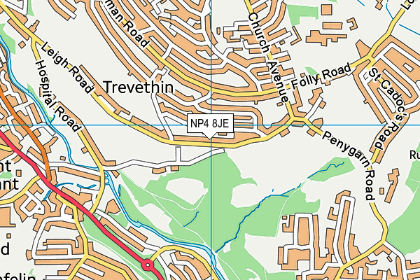 NP4 8JE map - OS VectorMap District (Ordnance Survey) NP4 8JE map - OS VectorMap District (Ordnance Survey)