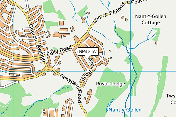 NP4 8JW map - OS VectorMap District (Ordnance Survey) NP4 8JW map - OS VectorMap District (Ordnance Survey)