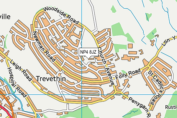 NP4 8JZ map - OS VectorMap District (Ordnance Survey) NP4 8JZ map - OS VectorMap District (Ordnance Survey)