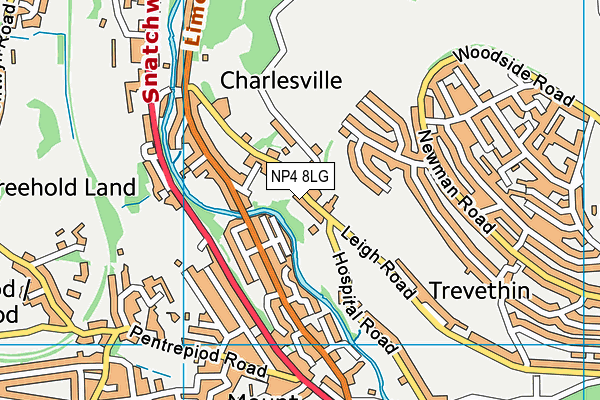 NP4 8LG map - OS VectorMap District (Ordnance Survey)