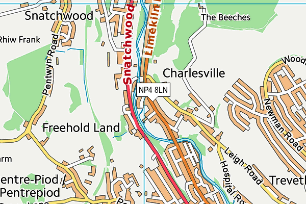 NP4 8LN map - OS VectorMap District (Ordnance Survey) NP4 8LN map - OS VectorMap District (Ordnance Survey)