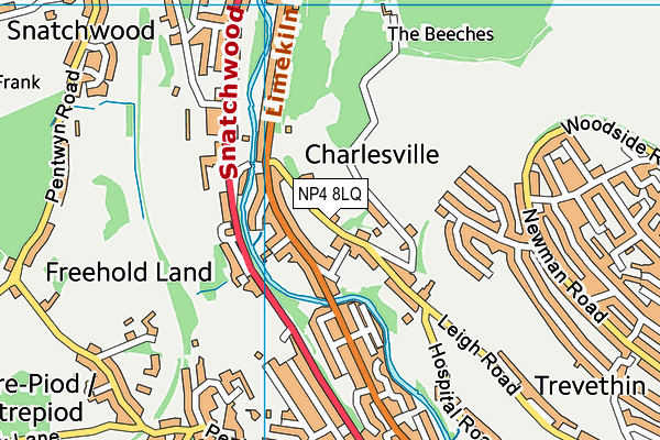 NP4 8LQ map - OS VectorMap District (Ordnance Survey)