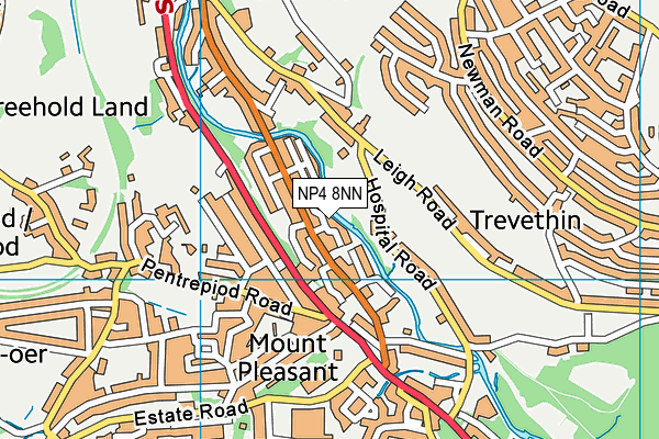NP4 8NN map - OS VectorMap District (Ordnance Survey)