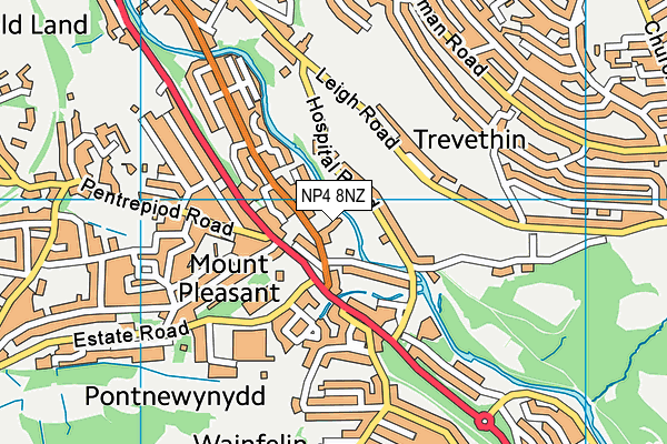 NP4 8NZ map - OS VectorMap District (Ordnance Survey)