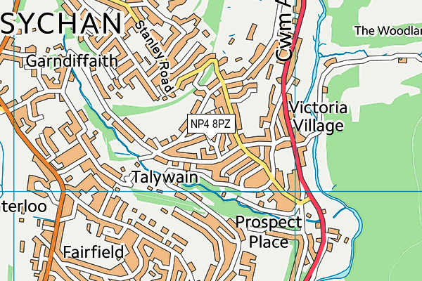 NP4 8PZ map - OS VectorMap District (Ordnance Survey)