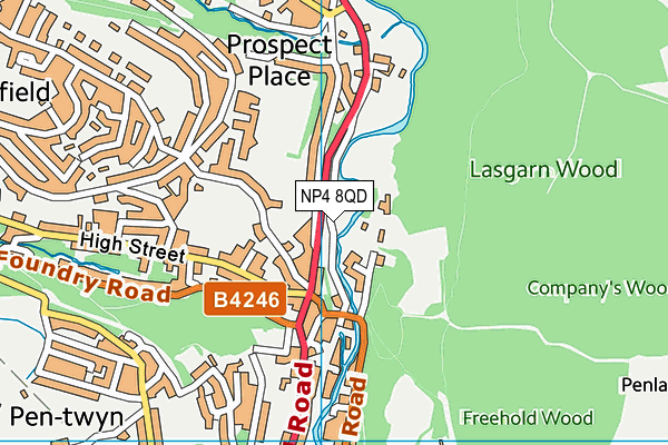 NP4 8QD map - OS VectorMap District (Ordnance Survey) NP4 8QD map - OS VectorMap District (Ordnance Survey)