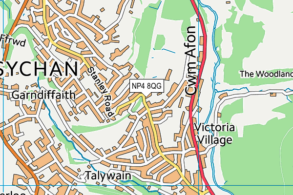 NP4 8QG map - OS VectorMap District (Ordnance Survey) NP4 8QG map - OS VectorMap District (Ordnance Survey)
