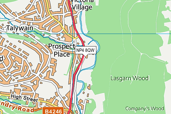 NP4 8QW map - OS VectorMap District (Ordnance Survey) NP4 8QW map - OS VectorMap District (Ordnance Survey)