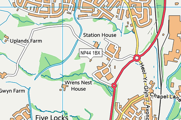NP44 1BX map - OS VectorMap District (Ordnance Survey) NP44 1BX map - OS VectorMap District (Ordnance Survey)