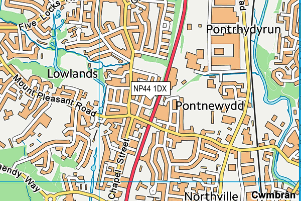 NP44 1DX map - OS VectorMap District (Ordnance Survey) NP44 1DX map - OS VectorMap District (Ordnance Survey)