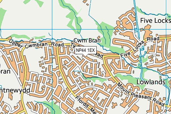 NP44 1EX map - OS VectorMap District (Ordnance Survey) NP44 1EX map - OS VectorMap District (Ordnance Survey)