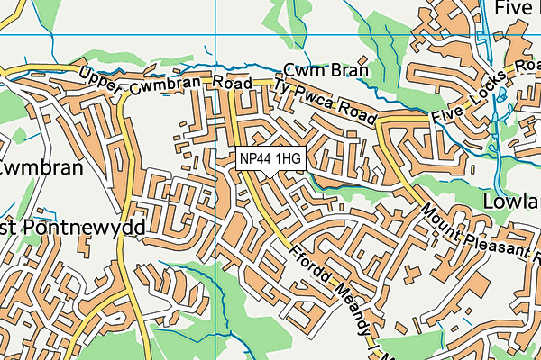NP44 1HG map - OS VectorMap District (Ordnance Survey) NP44 1HG map - OS VectorMap District (Ordnance Survey)
