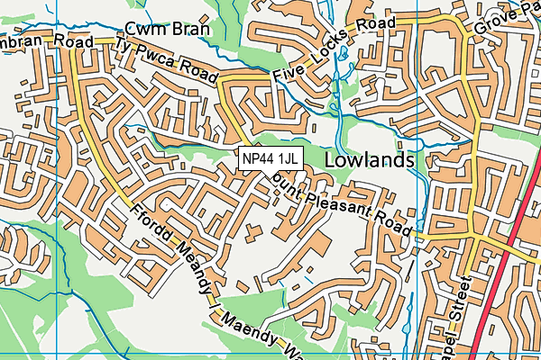 NP44 1JL map - OS VectorMap District (Ordnance Survey)