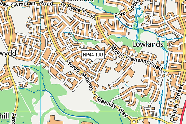 NP44 1JU map - OS VectorMap District (Ordnance Survey)