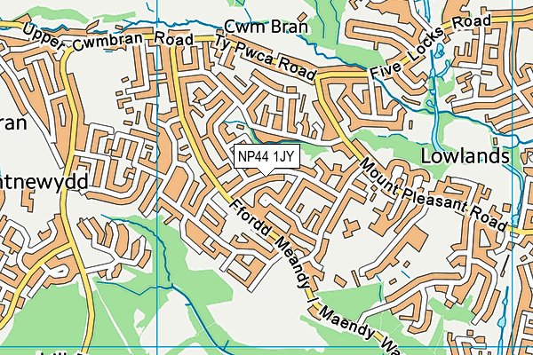 NP44 1JY map - OS VectorMap District (Ordnance Survey)
