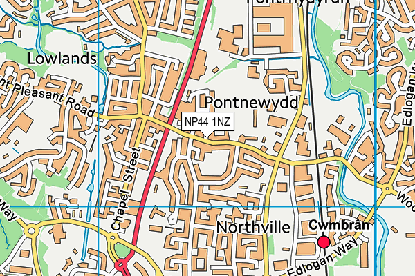 NP44 1NZ map - OS VectorMap District (Ordnance Survey) NP44 1NZ map - OS VectorMap District (Ordnance Survey)