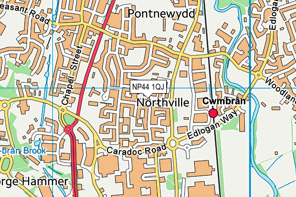 NP44 1QJ map - OS VectorMap District (Ordnance Survey) NP44 1QJ map - OS VectorMap District (Ordnance Survey)