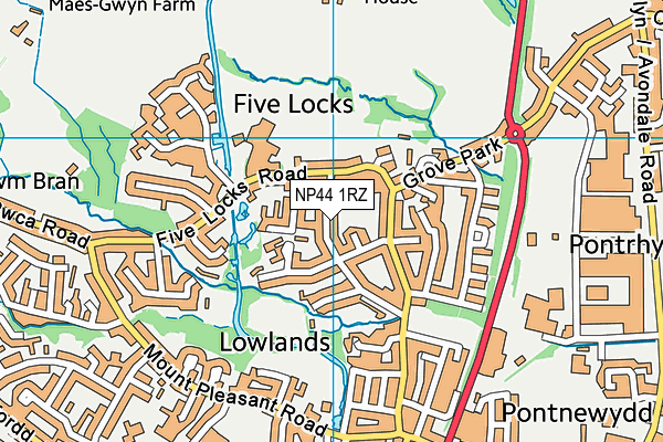 NP44 1RZ map - OS VectorMap District (Ordnance Survey) NP44 1RZ map - OS VectorMap District (Ordnance Survey)