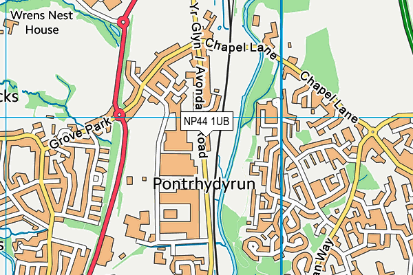 NP44 1UB map - OS VectorMap District (Ordnance Survey) NP44 1UB map - OS VectorMap District (Ordnance Survey)