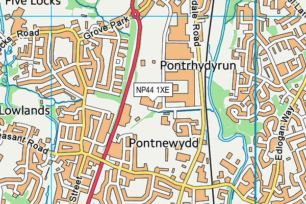 NP44 1XE map - OS VectorMap District (Ordnance Survey)