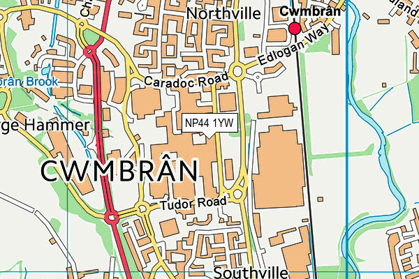 NP44 1YW map - OS VectorMap District (Ordnance Survey) NP44 1YW map - OS VectorMap District (Ordnance Survey)