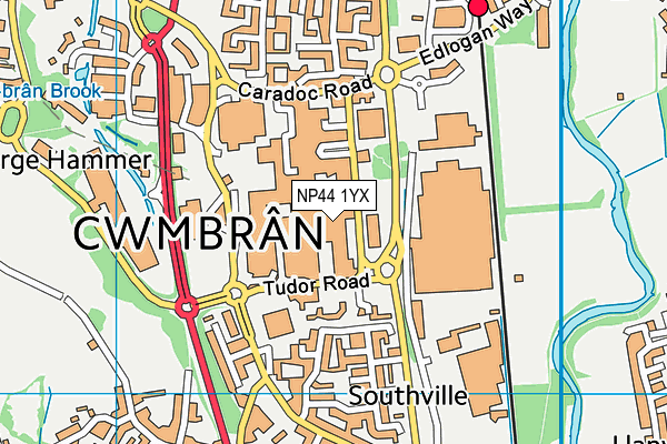 NP44 1YX map - OS VectorMap District (Ordnance Survey)