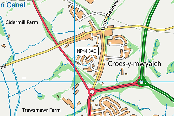 NP44 3AQ map - OS VectorMap District (Ordnance Survey) NP44 3AQ map - OS VectorMap District (Ordnance Survey)