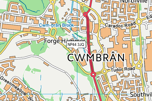 NP44 3JQ map - OS VectorMap District (Ordnance Survey) NP44 3JQ map - OS VectorMap District (Ordnance Survey)