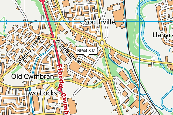 NP44 3JZ map - OS VectorMap District (Ordnance Survey) NP44 3JZ map - OS VectorMap District (Ordnance Survey)