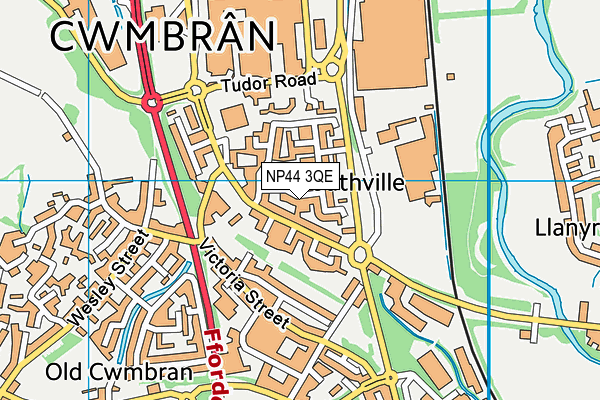 NP44 3QE map - OS VectorMap District (Ordnance Survey) NP44 3QE map - OS VectorMap District (Ordnance Survey)