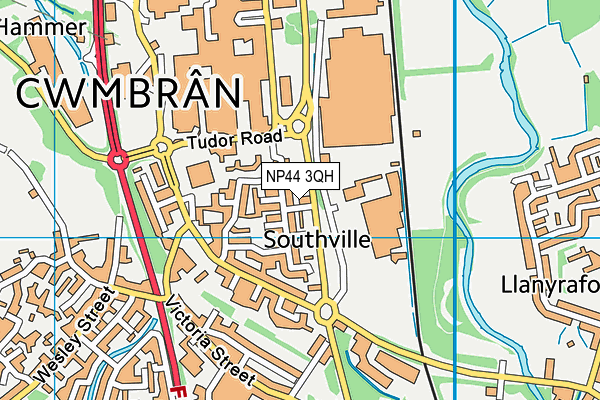 NP44 3QH map - OS VectorMap District (Ordnance Survey) NP44 3QH map - OS VectorMap District (Ordnance Survey)