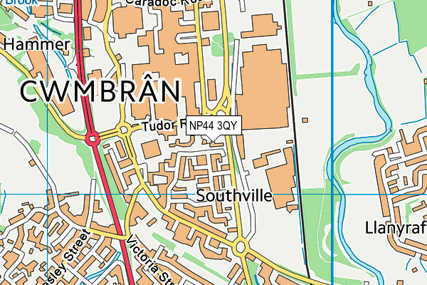 NP44 3QY map - OS VectorMap District (Ordnance Survey) NP44 3QY map - OS VectorMap District (Ordnance Survey)