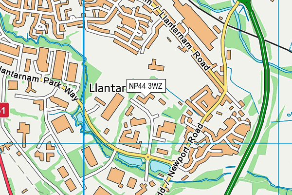 NP44 3WZ map - OS VectorMap District (Ordnance Survey) NP44 3WZ map - OS VectorMap District (Ordnance Survey)