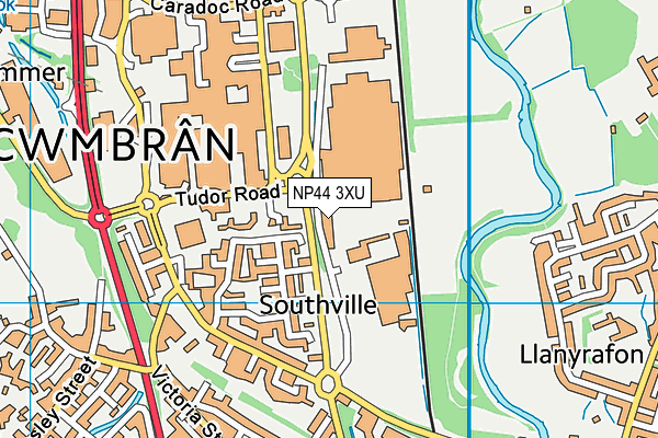 NP44 3XU map - OS VectorMap District (Ordnance Survey)